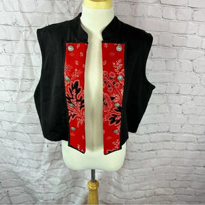 vintage cheyenne outfitters western boho denim vest sz XL bandana print